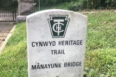 Cynwyd-Heritage-Trail-marker-with-Circuit-Trail-sign-in-background